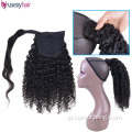 卸売りインディアン寺院の髪の未加工の髪の拡張バージン人間の髪のポニーテール黒人女性のためのポニーテール